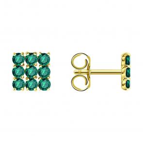 Серьги из лимонного золота SOKOLOV с изумрудом 3020753-2 фото