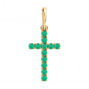 Золотая подвеска SOKOLOV с изумрудом 3030181 фото