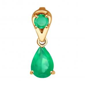 Золотая подвеска SOKOLOV с изумрудом 3030203 фото