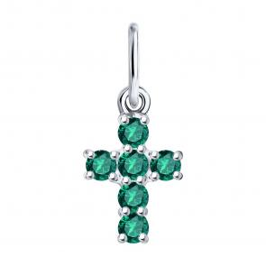 Золотая подвеска SOKOLOV с изумрудом 3030205-3 фото