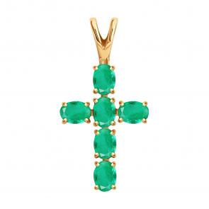 Золотая подвеска SOKOLOV с изумрудом 3030214 фото