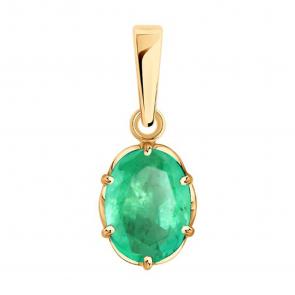 Золотая подвеска SOKOLOV с изумрудом 3030249 фото