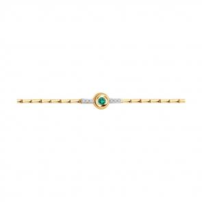 Золотой браслет SOKOLOV с бриллиантом и изумрудом 3050039 фото