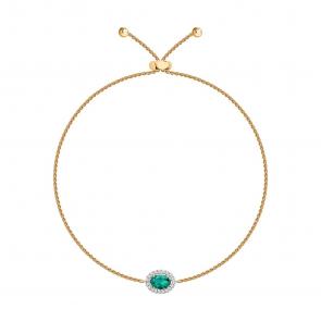 Золотой браслет SOKOLOV с бриллиантом и изумрудом 3050058 фото