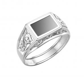 Серебряное кольцо Караваевская ювелирная фабрика с ониксом 31-0267-s фото