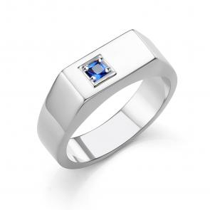 Серебряное кольцо Караваевская ювелирная фабрика с гидротермальным сапфиром 31-0309-s-С фото