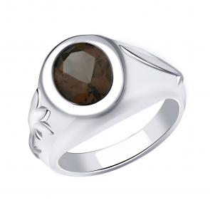 Серебряное кольцо Караваевская ювелирная фабрика с кварцем 31-0335-s-Р фото