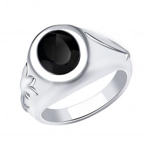 Серебряное кольцо Караваевская ювелирная фабрика с ониксом 31-0335-s-Ч фото