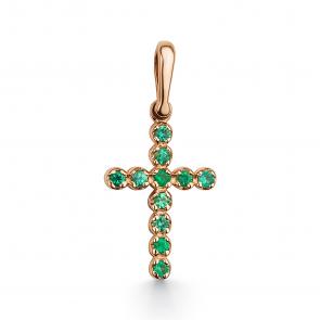 Золотая подвеска АЛЬКОР с изумрудом 3246-101 фото