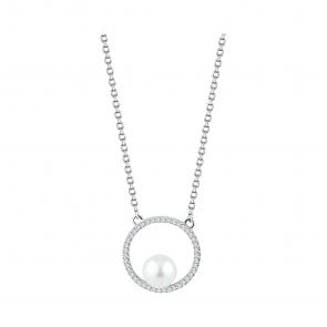 Серебряное колье TALANT с фианитом и жемчугом 33-72-0011-15220 фото