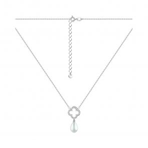 Серебряное колье TALANT с фианитом и жемчугом 33-72-0011-17849 фото