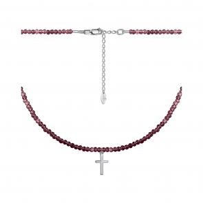 Серебряное колье-крест TALANT с гранатом 33-72-0200-15107 фото