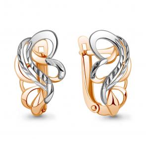 Золотые серьги AQUAMARINE 33598 фото