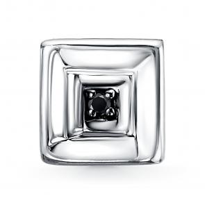 Подвеска из белого золота АЛЬКОР с чёрным бриллиантом 33773-213 фото