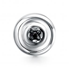 Подвеска из белого золота АЛЬКОР с чёрным бриллиантом 33774-213 фото