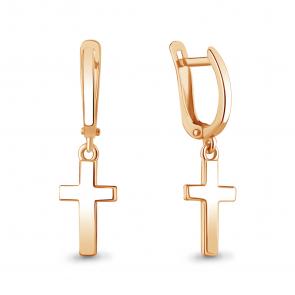 Золотые серьги- кресты AQUAMARINE 33799 фото