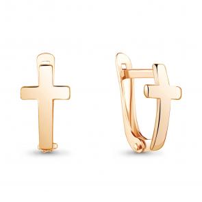 Золотые серьги-кресты AQUAMARINE 33949 фото