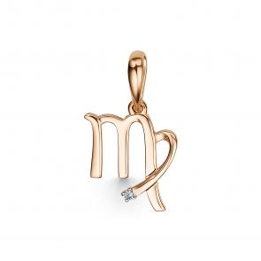 Золотая подвеска Знак зодиака Дева АЛЬКОР с бриллиантом 34213-100 фото