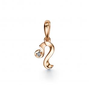 Золотая подвеска Знак зодиака Лев АЛЬКОР с бриллиантом 34214-100 фото