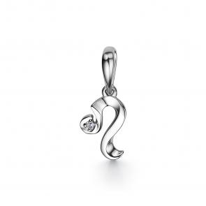 Подвеска Знак зодиака Лев из белого золота АЛЬКОР с бриллиантом 34214-200 фото