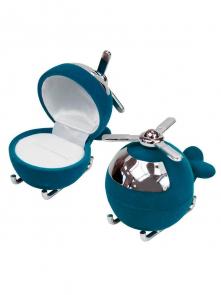 Футляр флокированный Вертолет под кольцо и серьги серия Детская 34701-мв фото