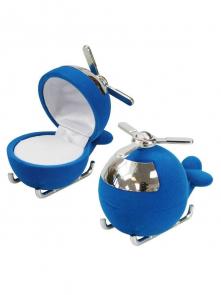 Футляр флокированный Вертолет под кольцо и серьги серия Детская 34701-с фото