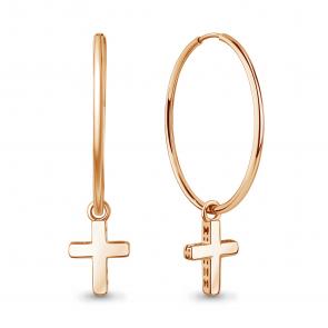 Золотые серьги-кресты AQUAMARINE 34795 фото