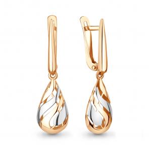 Золотые серьги AQUAMARINE 34984 фото