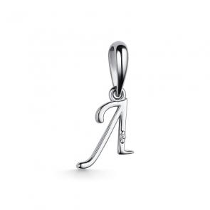 Подвеска-буква Л из белого золота АЛЬКОР с бриллиантом 35002-200 фото