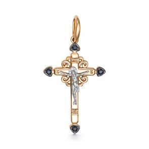 Золотая подвеска АЛЬКОР с сапфиром 35194-102 фото
