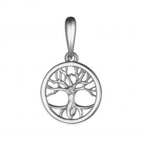 Подвеска из белого золота АЛЬКОР с бриллиантом 35201-200 фото