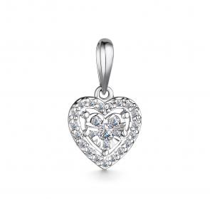 Подвеска из белого золота АЛЬКОР с бриллиантом 35254-200 фото