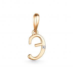 Золотая подвеска-буква Э АЛЬКОР с бриллиантом 35264-100 фото