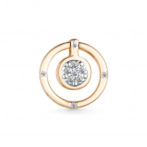 Золотая подвеска-трансформер АЛЬКОР с бриллиантом 35647-100 фото