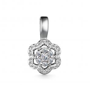Подвеска из белого золота АЛЬКОР с бриллиантом 35703-200 фото