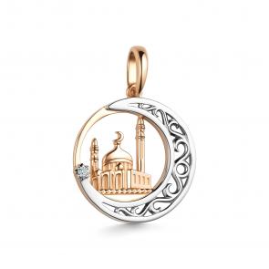 Золотая подвеска АЛЬКОР с бриллиантом 35975-100 фото