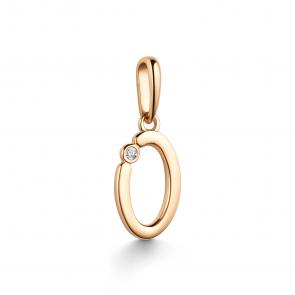 Золотая подвеска-буква О АЛЬКОР с бриллиантом 36036-100 фото