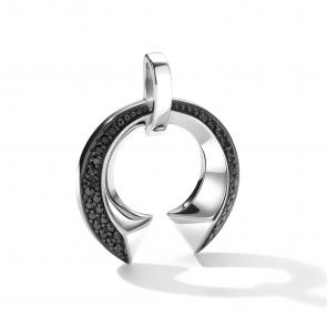 Подвеска из белого золота АЛЬКОР с чёрным бриллиантом 36207-213 фото