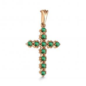 Золотая подвеска АЛЬКОР с изумрудом 36244-101 фото