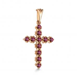 Золотая подвеска АЛЬКОР с рубином 36244-103 фото