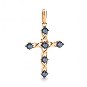 Золотая подвеска АЛЬКОР с сапфиром 36246-102 фото