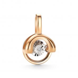 Золотая подвеска АЛЬКОР с танцующим бриллиантом 36583-100 фото