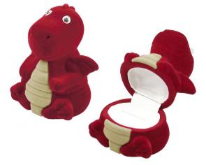 Футляр флокированный Дракоша под кольцо и серьги серия Детская 37701-к фото