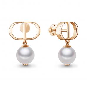 Золотые серьги AQUAMARINE с жемчугом 400660 фото