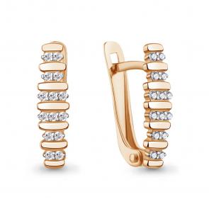 Золотые серьги AQUAMARINE с фианитом 400869А фото