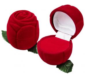 Футляр флокированный Роза под кольцо и серьги серия Романтика 40101-к фото