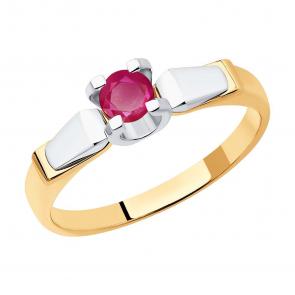 Золотое кольцо SOKOLOV с рубином 4010674 фото