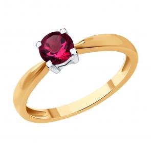 Золотое кольцо SOKOLOV с рубином 4010720 фото
