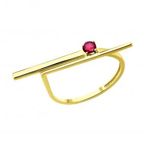 Золотое кольцо SOKOLOV с рубином 4010770-2 фото