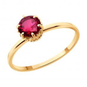 Золотое кольцо SOKOLOV с рубином 4010783 фото